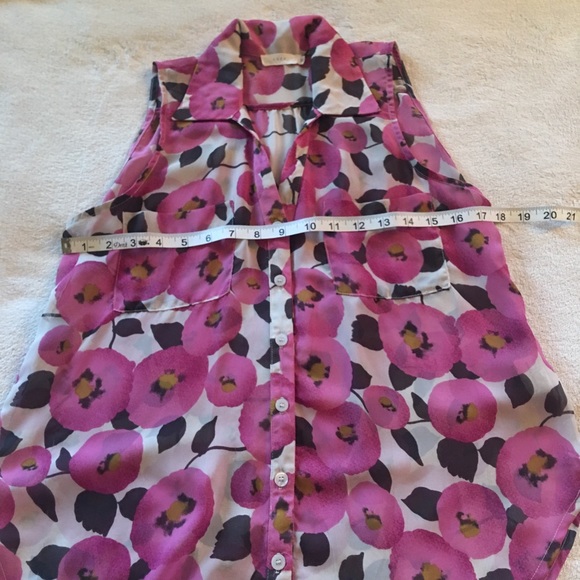LUSH Pink Floral Collared Sleeveless Blouse Tank - Picture 10 of 12